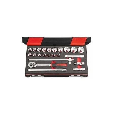 Holex 23 Pc 1/2 inch Drive Socket Set, 6 pt, 10 mm to 34 mm, 637818 6 637818 6